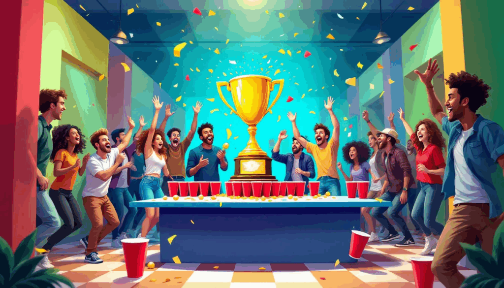 Præmier til vinderne af beer pong turneringen, en god mulighed for at motivere deltagerne.