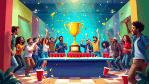 Præmier til vinderne af beer pong turneringen, en god mulighed for at motivere deltagerne.